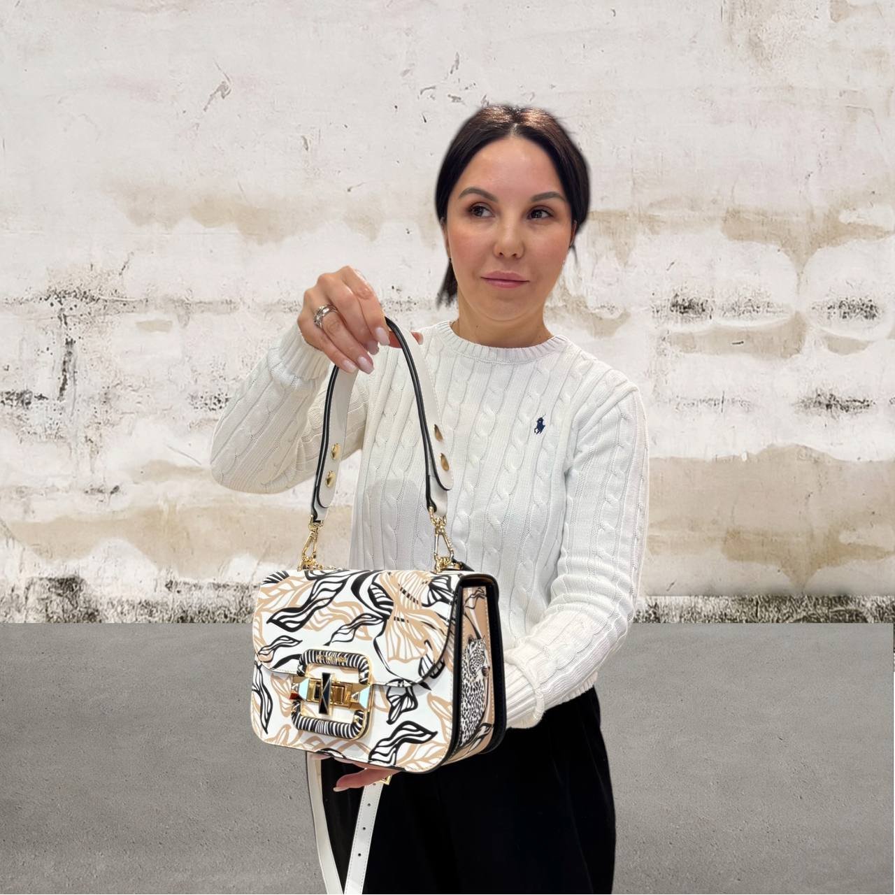 Сумка Cromia 1406259 BIANCO-NERO Сумка Cromia 1406259 BIANCO-NERO